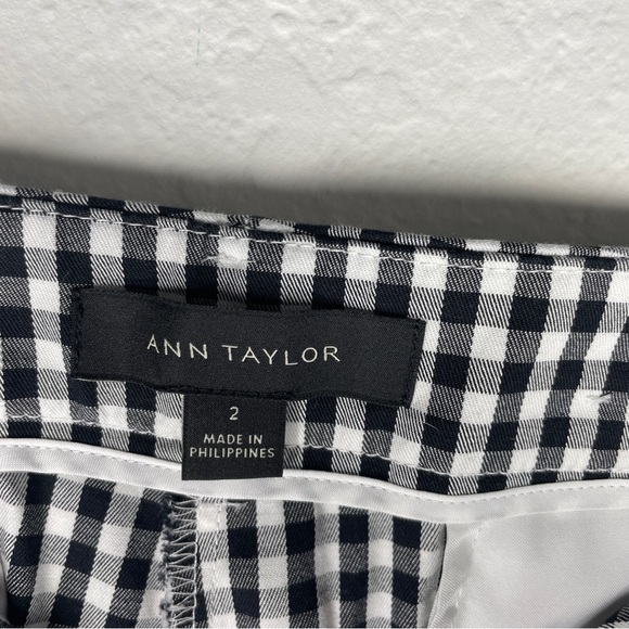 Ann Taylor The Gingham Crop Pant Black and White - Picture 8 of 9